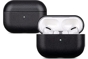 Haobobro [Nappa Series] AirPods Pro Hülle - Echtes Leder Hülle für AirPods Pro - Handgefertigt AirPods Pro Leather Case - AirPods Pro Schutzhülle Lederhülle - AirPods Pro Ledercase - Schwarz