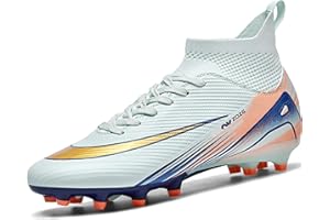 Mufanton Football Boots Men's High-Top Spikes Astro Turf Trainers Boys Soccer Cleats Outdoor Football Shoes Professional Competition Athletics Sneakers