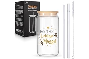 Joymaking Vasos con tapa y pajitas para café helado, cócteles, licor de fruta, té helado, soda, 17 oz, vasos largos Harry regalos para adultos, artículo para fans, decoración
