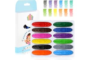 HOCUCHELAND 12 Farben Erdnuss Wachsmalstifte, Ungiftige Malstifte Leicht zu Halten Wachsmalkreide, Waschbare Sichere Malstifte Kinder, Wachsmalstifte Ab 1 Jahr für Graffiti Schule Briefpapier Malerei