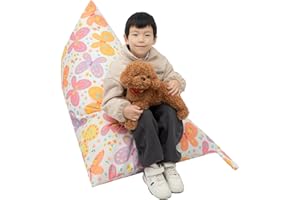 FANCHOSE Kids Bean Bag Cover Only, Stuffed Animal Bean Bag Storage, Large Bean Bag Chair for Teens, 132cm * 79cm Beanbag Chair Cover Without Filling, Inflatable Soft Toy Storage, Bbutterfly