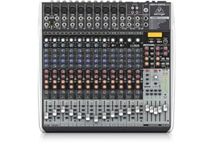 Behringer QX2442USB Premium Table de mixage 24-Entrées 4/2-Bus avec Préamplis Micro Xenyx Compresseur