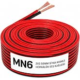 MN6 MN250HKF 2x2.50 mm Hoparl&ouml;r Kablosu 20 Metre Siyah Kırmızı Kordon Amfi ve Ses Sistemi Kablosu