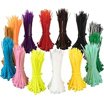 Lot De 1200 Attaches Câbles Nylon - 12 Couleurs - 3x100 Mm - Pour Rangement Câbles Maison/Bureau