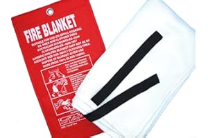 KIKAR 1m x 1m Quick Release Glass Fibre Fire Blanket CE Standard Thick Soft Protective Case Can be Hanged on Wall (1M X 1M)