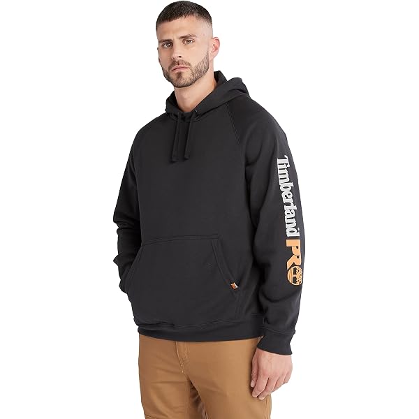 Columbia Men’s Trek Hoodie – Soft Cotton Blend Pullover, Black With Sleeve Logo - View #3