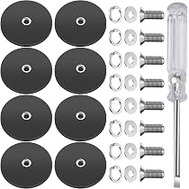 8 Aimants Néodyme Caoutchoutés Ø43mm - Filetage M6 - Force 10kg - Pour Fixation Extérieure