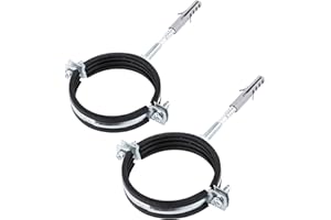 GEAKV (Paquete de 2 uds.) Soportes de tubo de metal único antivibraciones Clips Abrazaderas Revestido de goma para tubos de Ø 75-80 mm (2)