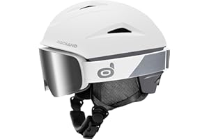Odoland Casco Esquí con Gafas Esquí, Casco Esquí para Hombre Mujer y Jóvenes, Casco Deportes de Invierno con Gafas de Nieve con 10 Orificios de Ventilación, Forro Extraíble, Tmaño Ajustable