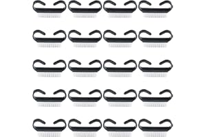 ELIONLESS Nail Brush,20 Pieces Black Handle Nail Cleaning Brushes Fingernail Brushes Hand Wash Brush for Toes and Nails Cleaning (Black)
