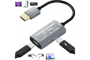 Muchfox 4K HDMI to USB C Adapter for AR Glasses, HDMI to Type C Adapter with 4K@60Hz+PD100W Charging Port for Nreal Air, Rokid Air, RayNeo AR, PS5 4, Switch Base, Steam Deck, Laptop, Portable Monitor