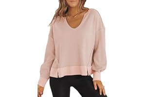 Dokotoo Womens Sweatshirt Casual Long Sleeve Crewneck Lightweight Solid Pullover Sweatshirts Loose Tops S-XXL