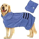 Nobleza Dog Bathrobe XL Dog Drying Coat Dogs Towel Robe Pet Dressing Gown Super Absorbent Pet Bathrobe Puppy Towelling Robe F