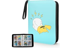 PHD KEISI Álbum para PM Cartas Coleccionables,Bolsa Grande Almacenamiento de Tarjetas Compatible Cremallera, Sostiene hasta 400 Tarjetas - 4 Bolsillos(Blue)