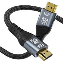 Cavo HDMI 2.2 Angusplay 16K 96Gbps - 1M Per PS5, Xbox, PC - 8K@240Hz, 4K@480Hz, EARC