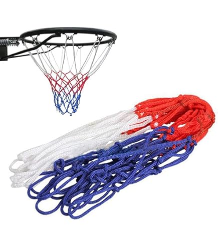 Rete Per Canestro Basket - 12 Anelli, Nylon, Per Interni/Esterni, 3 Pezzi
