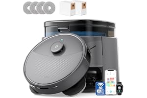 LEFANT M3 Max Robot Aspirapolvere e Lavapavimenti con Mappatura, Laser dToF, Aspirazione 20000Pa, Evitamento Ostacoli PSD, Stazione All in One, Auto Svuotamento e Asciugatura, WiFi 2.4G 5G, Alexa App