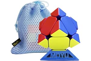 Oostifun OJIN MoYu MOFANGJIAOSHI Cubing Classroom MoYu RS Skewb M Maglev Version Dual Adjustment System Würfel Puzzle Purple Inner Core mit einem Würfel Tasche und einem Würfel Stativ (Multi Color)