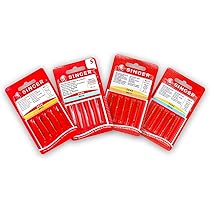 Singer Kit De 4 Paquets De 5 Aiguilles à Coudre Universelles, Coton Et Tricot (élastique