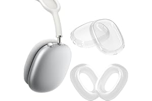 kwmobile Zestaw pokrowców kompatybilny z Apple AirPods Max Cover (4 sztuki) - zestaw ochraniaczy 2 w 1 - przezroczysty