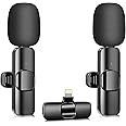 Hanmer Wireless Lavalier Microphone for iPhone iPad, 2 Mini Microphones & Receiver, Wireless Lapel Microphone for Video Recording/LiveStream/YouTube/Facebook/TikTok