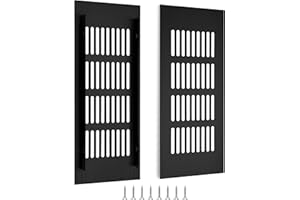 QIMEI-SHOP Ventilation Gitter Aluminium Lüftungsgitter Rechteckig Abluftgitter Korrosionsschutz mit Schrauben fur Belüftung von Schränken und Schlafzimmern Schwarz 20 x 8 cm