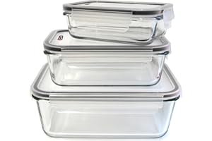 COOK CONCEPT - KB5667 - Plat Récipients Pyrex Verre Four Couvercle Clips Fermeture Boite Conservation Alimentaire Résistante