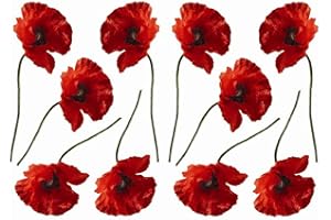 PLAGE Decorazione Adesivo Papaveri, Vinile, Rosso, 21 x 3 x 29.6 cm