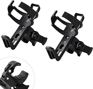 PAMASE 2 Stücke Fahrrad Flaschenhalter Schwarz Klemme mit Gummi-Pad Flaschen Cage Verbesserte Bike Water Bottle Holder