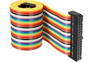 DMiotech 1 Paquete de Cable de Cinta Plana Arcoíris de 34 Pines IDC de 66cm y Paso de 2.54mm para Proyectos Electrónicos