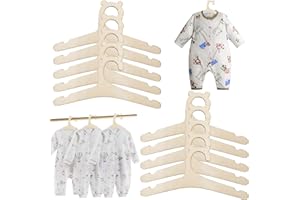 KVGBNT Kleiderbügel Kinder,Kinderkleiderbügel,10 Stück Holz Baby Kleiderbügel,DIY Kinder Kleiderbügel rutschfest Babykleiderbügel,Kleiderbügel Baby Aufbewahrung für Kleider Rock Hosen