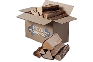 HOYO TECHNOLOGY GMBH Premium Kaminholz 30 kg Eiche - 33 cm Scheite - Ideal für Kamin, Grill, Ofen & Feuerstelle - Trockenes Brennholz
