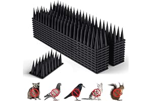 CIIC Pinchos Antipalomas 2.6 Metros, Repelente Palomas Plástico, 9Pcs Pinchos Anti Palomas Anti Gatos, Ahuyentador Pájaros Control para Balcon Terraza Ventana Cercas - Negro