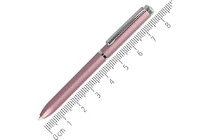 ONLINE Mini penna a sfera Rose – Portafoglio Kuli con meccanismo a rotazione e clip in metallo I 8 cm in miniatura con mina D1, colore inchiostro blu, elegante mini uli rosa da viaggio