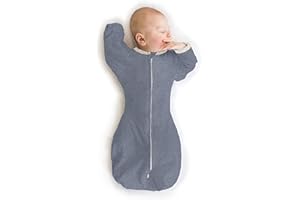 SwaddleDesigns Transitional Swaddle Sack, Baby Swaddles for Newborn with Arms Up Half-Length Sleeves & Mitten Cuffs, Sleep Sack Wearable Blanket