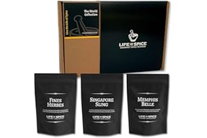 Life of Spice The World Collection | BBQ Spice Rub, Flavoured Salt and Herb Blend | 147g | 3 Unique Recipe Cards | Brilliant for Memphis Style Ribs, Stroganoff and Asian dishes | Great Gift Idea