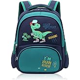 Dinosaur Backpack for Children, Waterproof, School for 3-6 Years, Children's Name for School and Travel, Cute (Mail Blue)