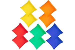 WOFEU 10 Pcs Bean Bags Throwing,4x4 inch Bean Bags for Kids Throwing, Mini Cornhole for Tossing Sports Outdoor Family Games Kids Toys Hand Toss Boys Girls Party Games