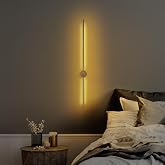 Modern Uzun &Ccedil;ubuk LED Aplik, Parlak Gold Duvar Lambası, 13W 3000K Sarı Işık, IP65 Dış Mekan ve Banyo Uyumlu Dekoratif Aydınla
