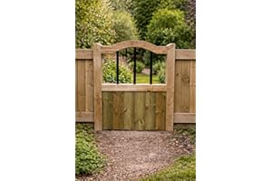 MD CARPENTRY Wooden Garden Gate Pedestrian Gate Wooden Pressure Treated 3ft 90cm,(90cm High x 120cm Wide x 5cm Deep)