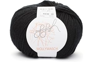 ggh Wollywasch - 022 - Negro - Lana nueva para tejer y hacer ganchillo