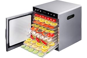 Wartmann WM-2110 DH Déshydrateur automatique en acier inoxydable – Déshydrateur compact avec 10 grilles de déshydratation en acier inoxydable sans BPA