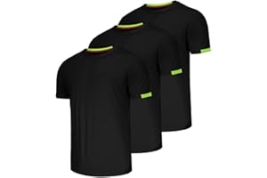 Chenjunrong 3 Pack Herren Sports Tshirts Atmungsaktiv Schnelltrocknend Kurzarm T-Shirts Funktionsshirt Sportshirt Schnelltrocknend Atmungsaktiv Sport Shirt Männer Laufshirt Kurzarm Trainingsshirt