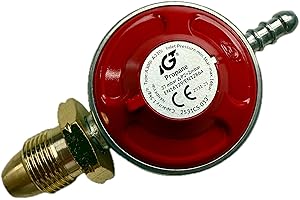 ADVENTURE OUTDOOR SUPPLIES AOS - Screw-On Propane Gas Regulator 37mbar – A300i-021 | Low Pressure | 1.5kg/h Flow | 8mm Hose Tail | Calor Cylinder Compatible | BBQ/Caravan/Camping Regulator