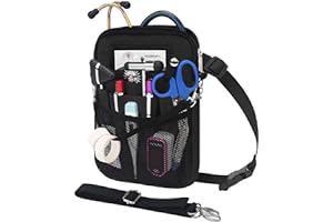 BOVKE Nurse Fanny Pack with Medical Gear Pockets, Tape Holder, Medical Bag Nurse Waist Pouch Organizer with Utility Storage for Stethoscopes, Bandage Scissors and Other Emergency Supplies, Black