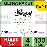 Sleepy Natural Double Soft Ultra Paket K&uuml;lot Bez 4 Numara Maxi 100 Adet