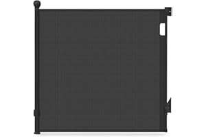 VOUNOT Stair Safety Gate, Door Safety Gate, Extendable 0-180 cm, Child Safety Gate, Baby Safety Gate, Stair Safety Gate, Stair Safety Blind for Children, Cats and Dogs, Black