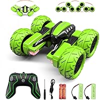 Amicool RC Voiture Telecommandé Tout Terrain, 4WD 360°Rotation Stunt Car Offroad RC Véhicule avec LED, 2.4GHz Voiture Radioco