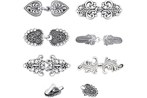 UYDF 6 Stück Metall Strickjacke Clip, Vintage Pullover Schal Clips, Kragen Schal Pin Kragen Kleid Clips Verschlüsse, Silber Retro Umhang Schal Clips Hemd Brosche Clips für Frauen Mädchen Tragen