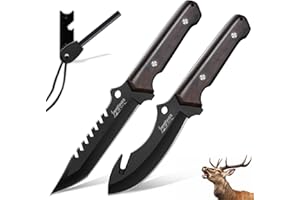 Japaknives Jagdmesser Outdoor Messer,Aufbrechmesser Jagd Set,Survival Messer Feststehende Klinge,Skinner Messer with Sheath,Angelmesser Sehr Scharf,Geschenk Für Männer